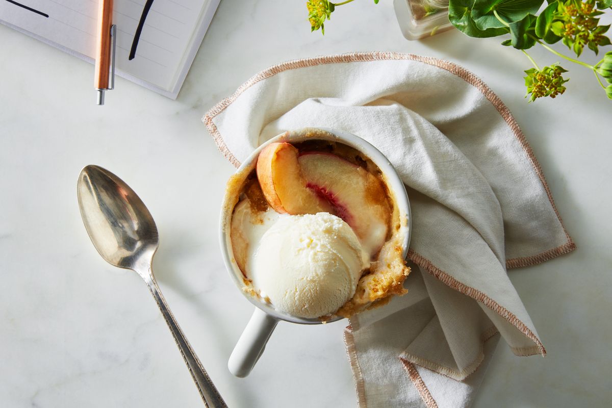 Simple Peach Cobbler for One