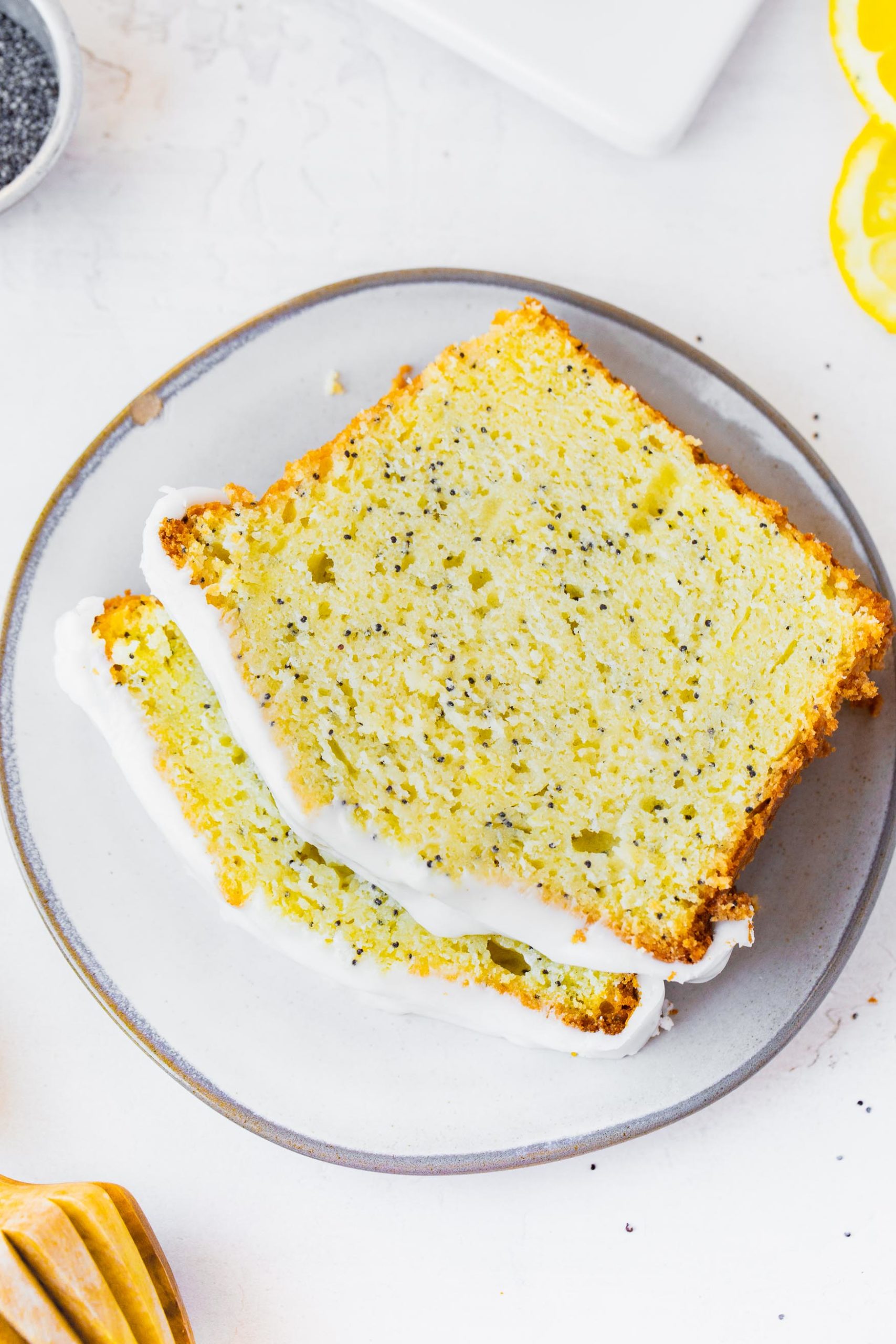 Iced Lemon Poppy Seed Loaf Cake