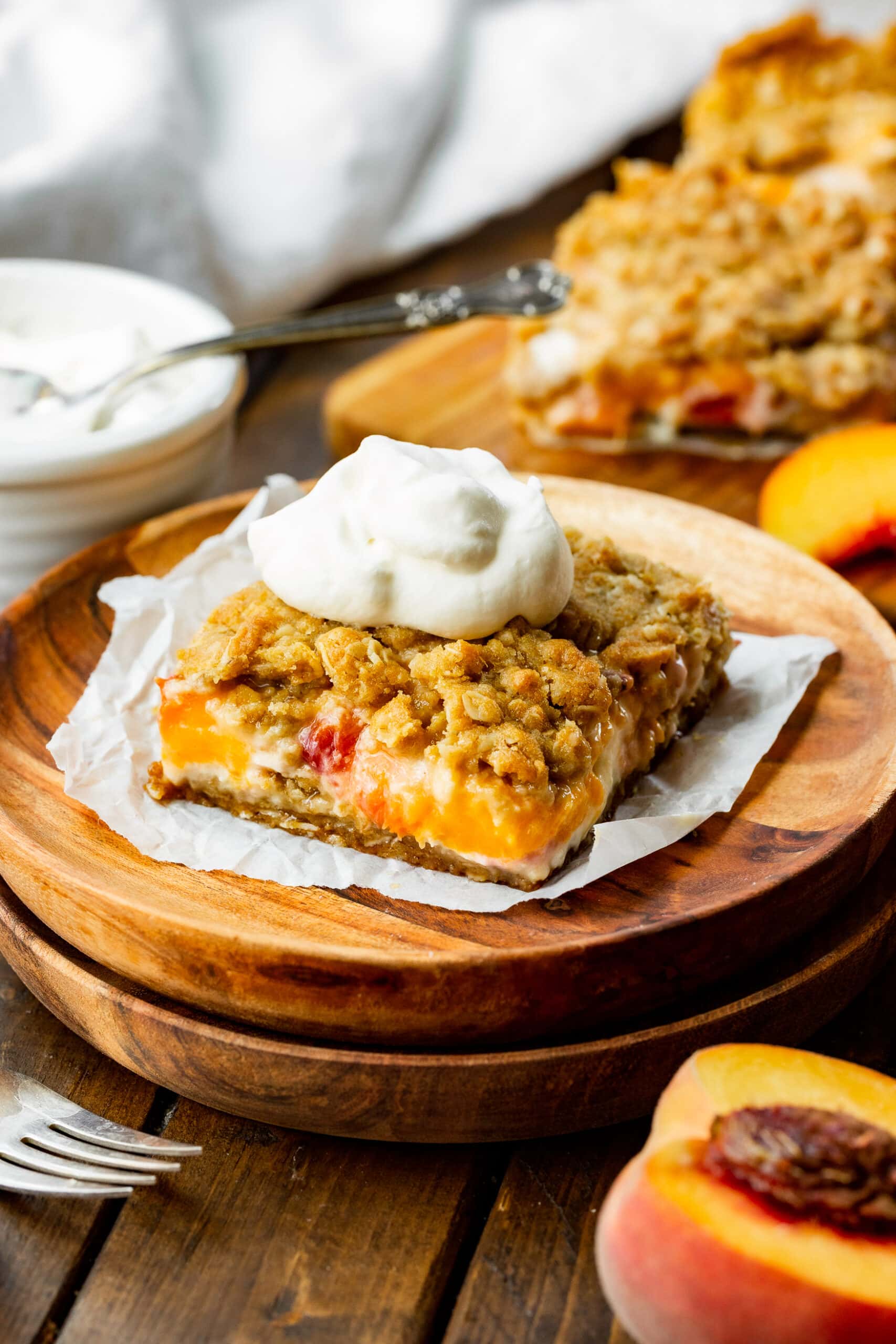 Peaches and Cream Crumble Bars