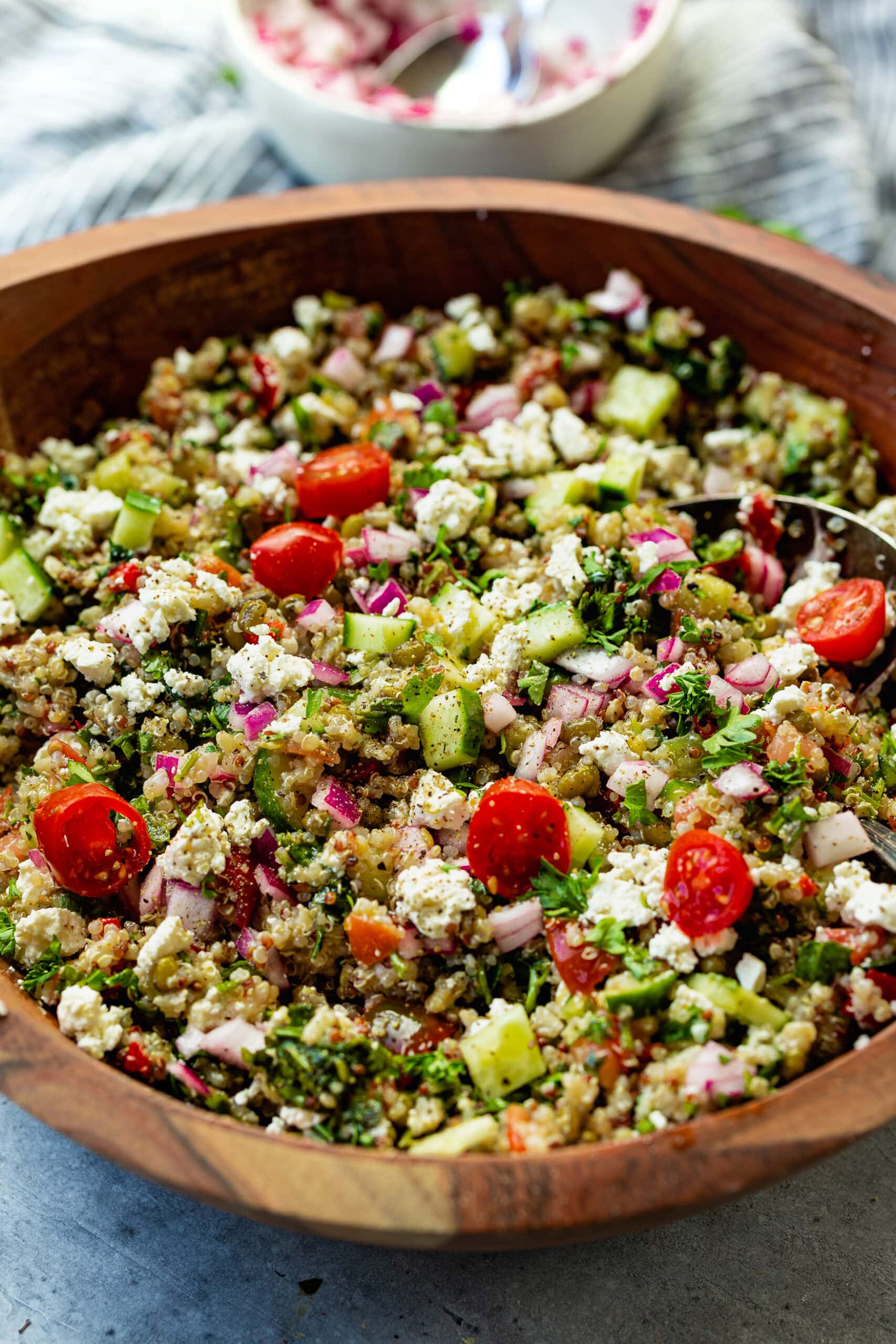 Mediterranean Quinoa Salad +Video – Oh Candy Basil