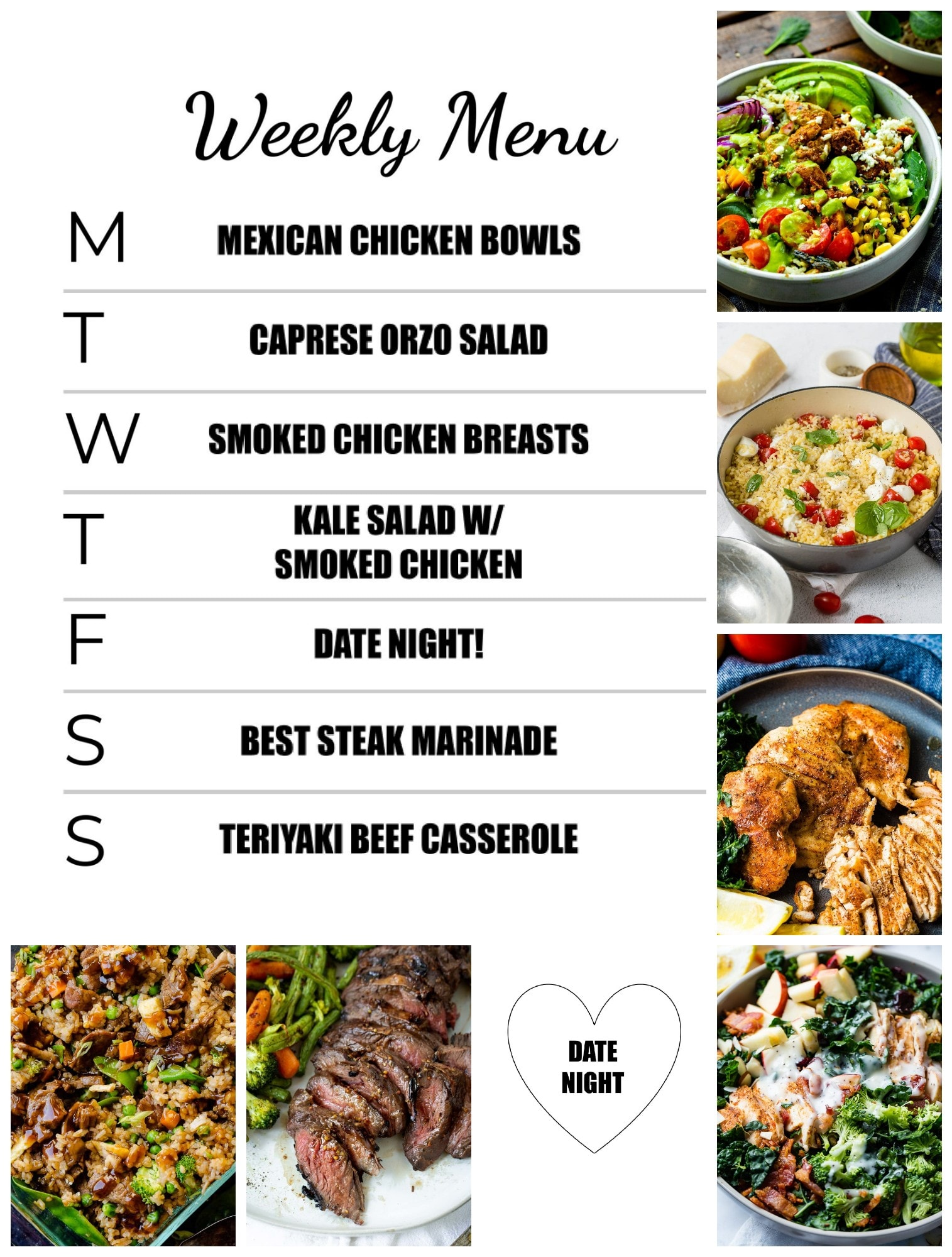 Weekly Menu Plan – Sept. 11 to Sept. 17