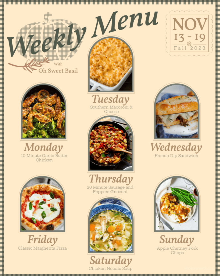 Weekly Menu Plan – Nov. 13 to 19