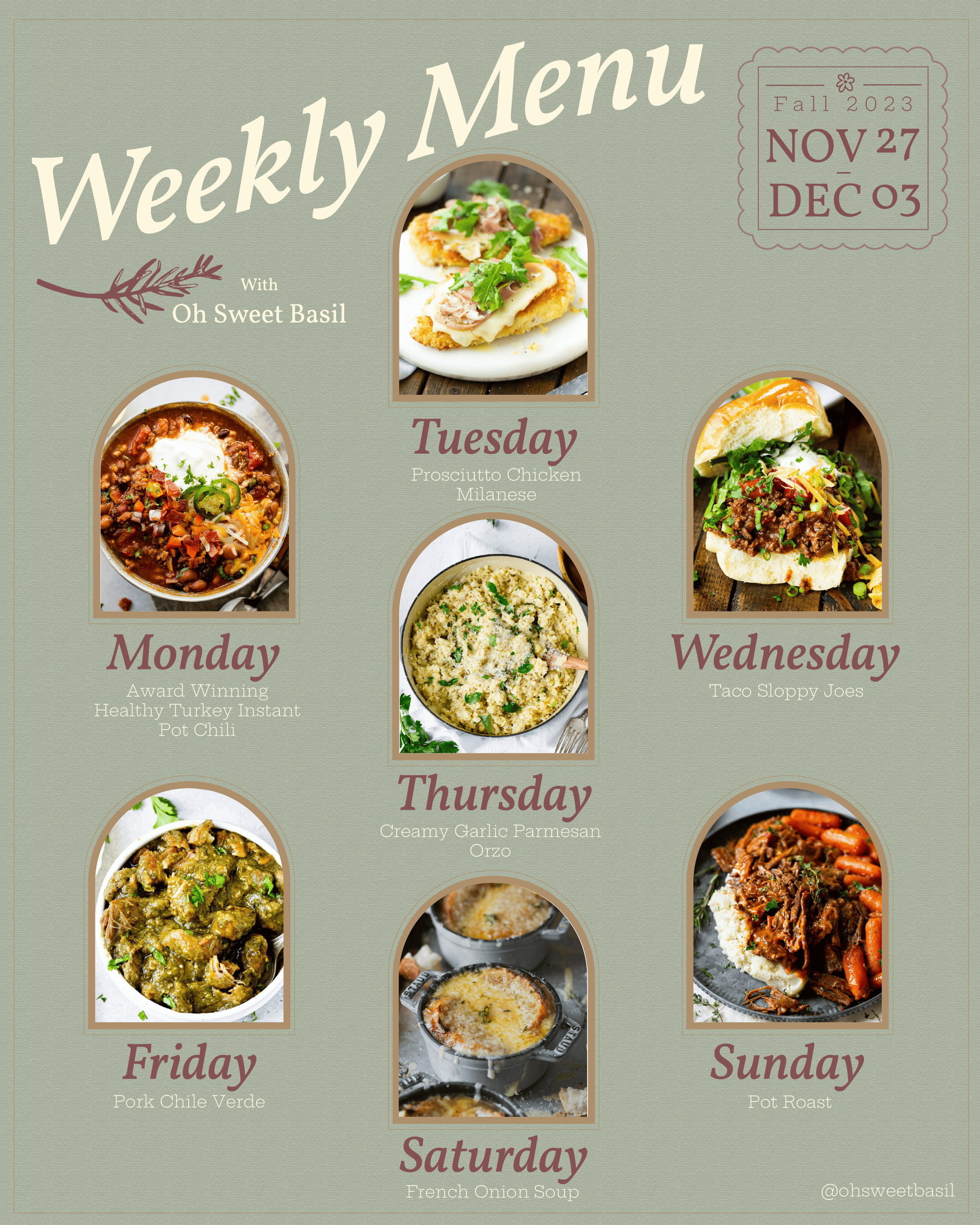 Weekly Menu Plan – Nov. 27 to Dec. 3