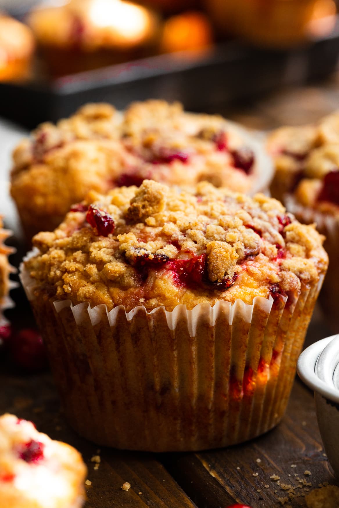 Leftover Cranberry Sauce Muffins with Streusel Topping