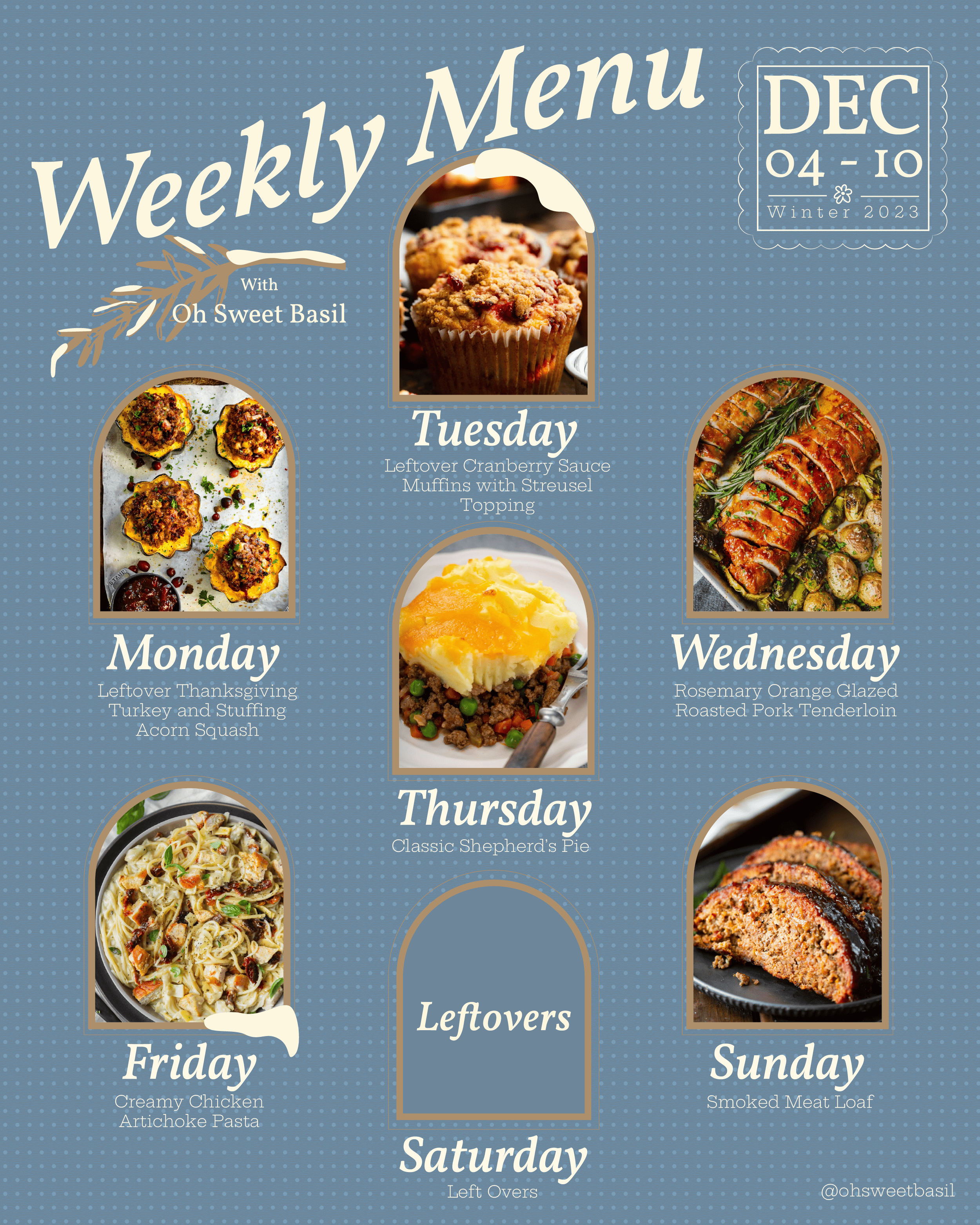 Weekly Menu Plan – Dec. four to 10
