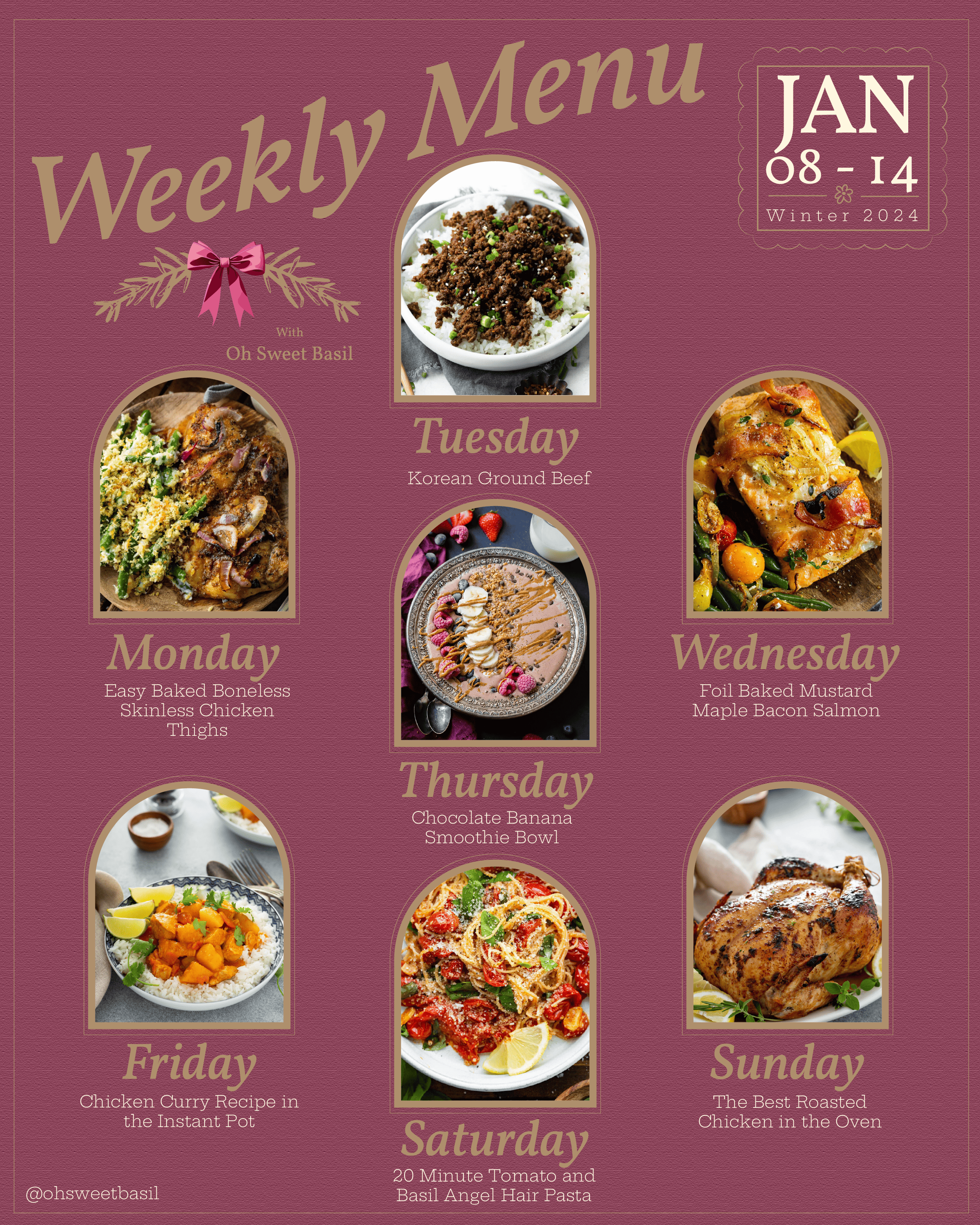 Weekly Menu Plan – Jan. eight to Jan. 14
